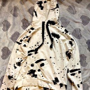 White and black splattered hoodie!